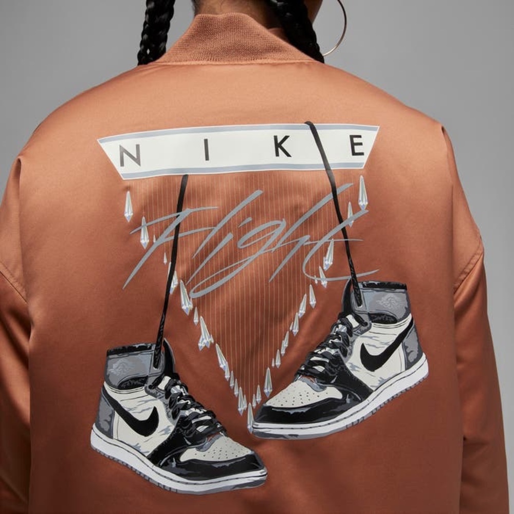 Air Jordan Flight Renegade Bomber Jacket Womens small  DQ9802-215 Mineral Clay